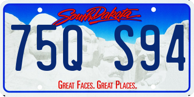 SD license plate 75QS94