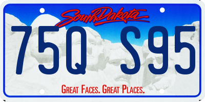 SD license plate 75QS95