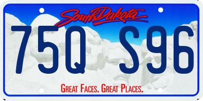 SD license plate 75QS96