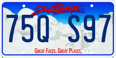 SD license plate 75QS97