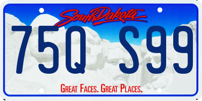 SD license plate 75QS99