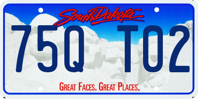 SD license plate 75QT02
