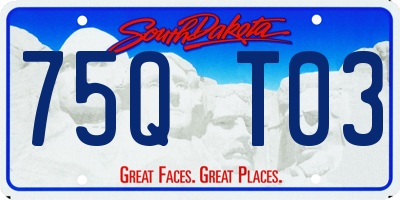 SD license plate 75QT03