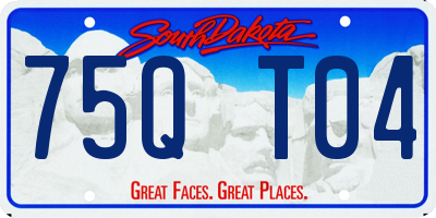 SD license plate 75QT04