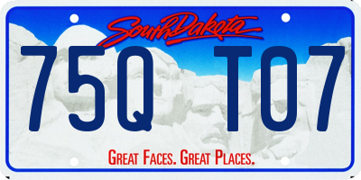 SD license plate 75QT07