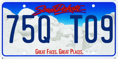 SD license plate 75QT09