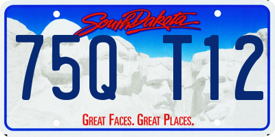 SD license plate 75QT12