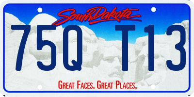SD license plate 75QT13