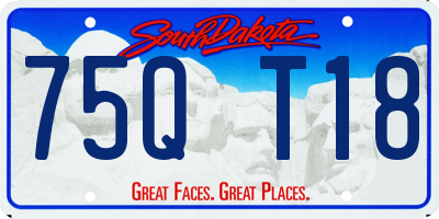 SD license plate 75QT18