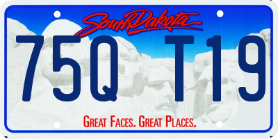 SD license plate 75QT19