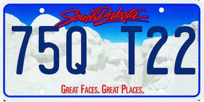 SD license plate 75QT22