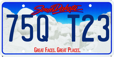 SD license plate 75QT23