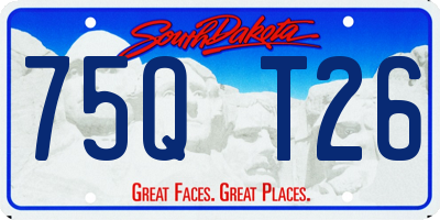SD license plate 75QT26