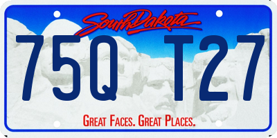 SD license plate 75QT27