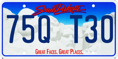SD license plate 75QT30