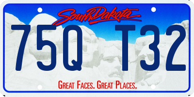 SD license plate 75QT32