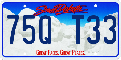 SD license plate 75QT33