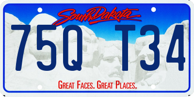 SD license plate 75QT34