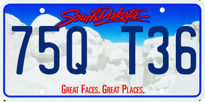 SD license plate 75QT36