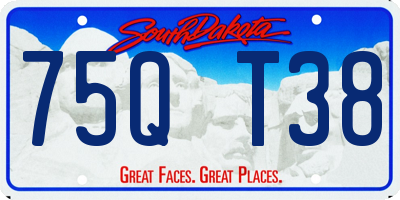 SD license plate 75QT38
