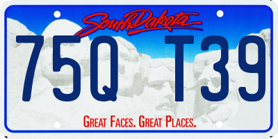SD license plate 75QT39