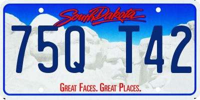 SD license plate 75QT42