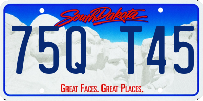 SD license plate 75QT45