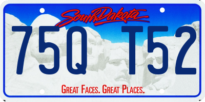 SD license plate 75QT52
