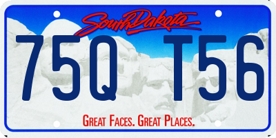 SD license plate 75QT56