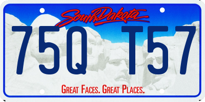 SD license plate 75QT57