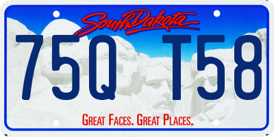 SD license plate 75QT58