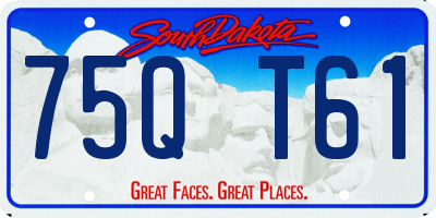 SD license plate 75QT61