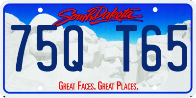 SD license plate 75QT65