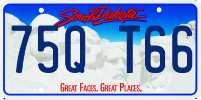 SD license plate 75QT66