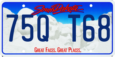 SD license plate 75QT68