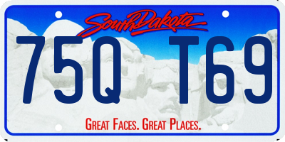 SD license plate 75QT69