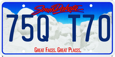 SD license plate 75QT70