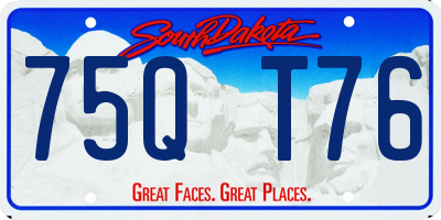 SD license plate 75QT76