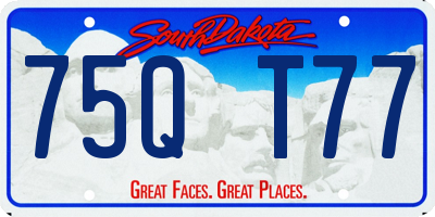 SD license plate 75QT77