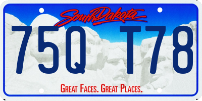 SD license plate 75QT78