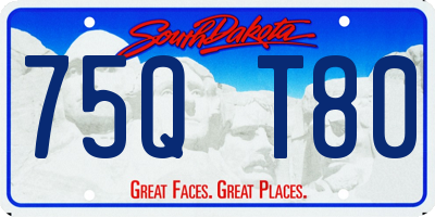 SD license plate 75QT80