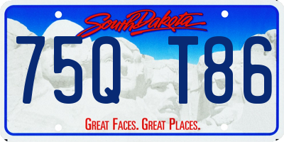 SD license plate 75QT86