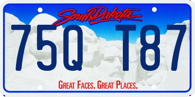 SD license plate 75QT87