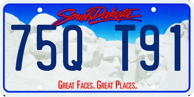 SD license plate 75QT91
