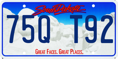 SD license plate 75QT92