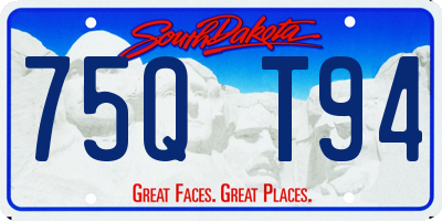 SD license plate 75QT94
