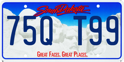 SD license plate 75QT99