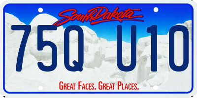 SD license plate 75QU10