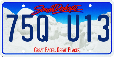SD license plate 75QU13