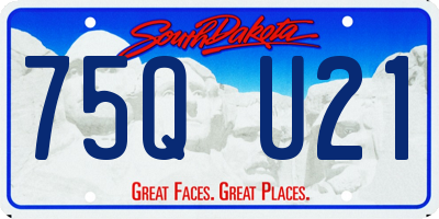 SD license plate 75QU21
